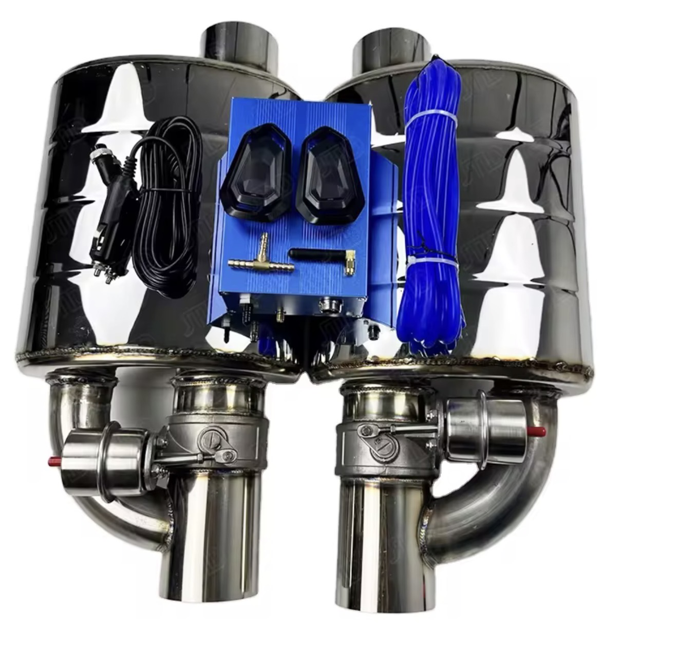 VLVX universal valved mufflers with electronic valve control kit, remotes and wiring